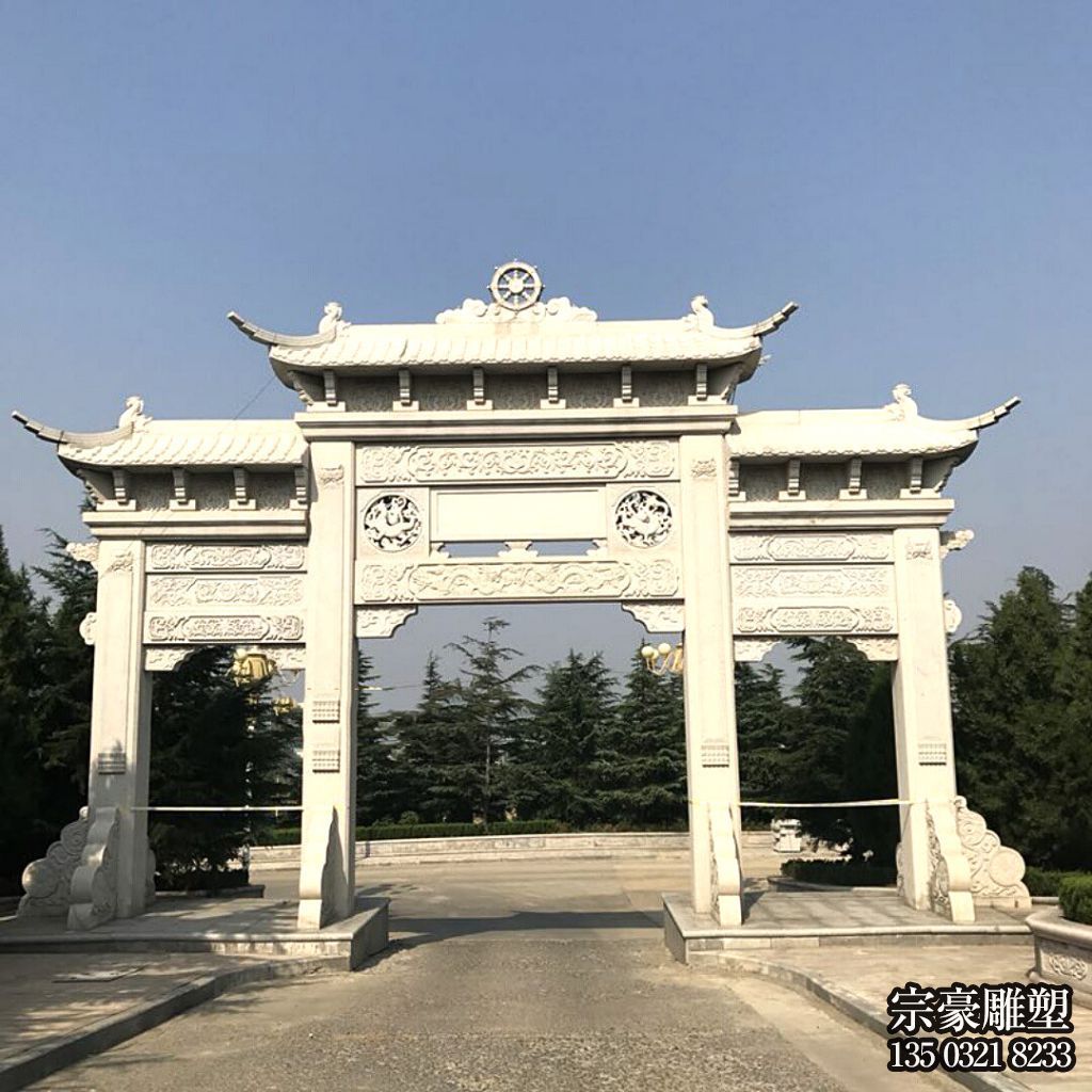 三间四柱石雕牌坊 三间四柱石雕牌坊