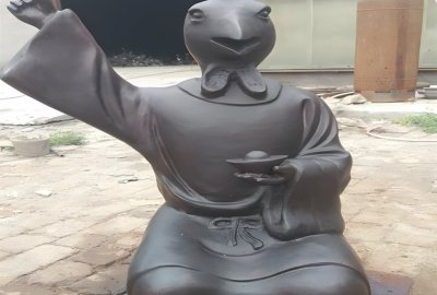 酉鸡铜雕，兽首人身十二生肖铜雕塑