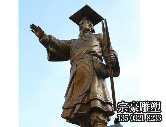 大禹治水锻铜大禹铜雕像