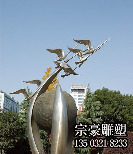 不锈钢大雁景观标识雕塑 不锈钢大雁景观标识雕塑