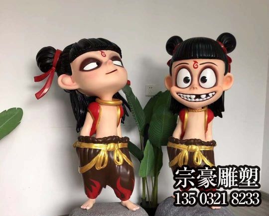玻璃钢卡通动漫人物之哪吒雕像