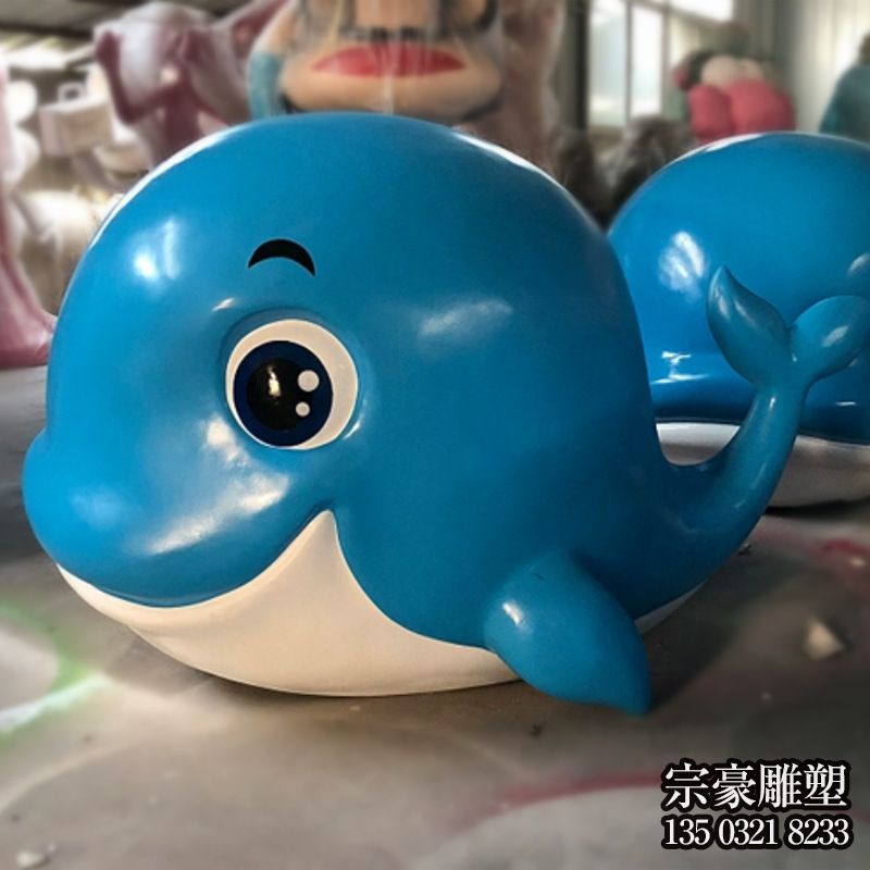 玻璃钢卡通鲸鱼雕塑 玻璃钢卡通鲸鱼雕塑