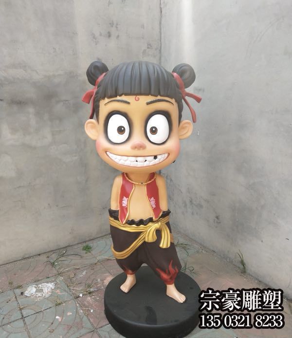 玻璃钢魔童降世之哪吒雕塑 玻璃钢魔童降世之哪吒雕塑