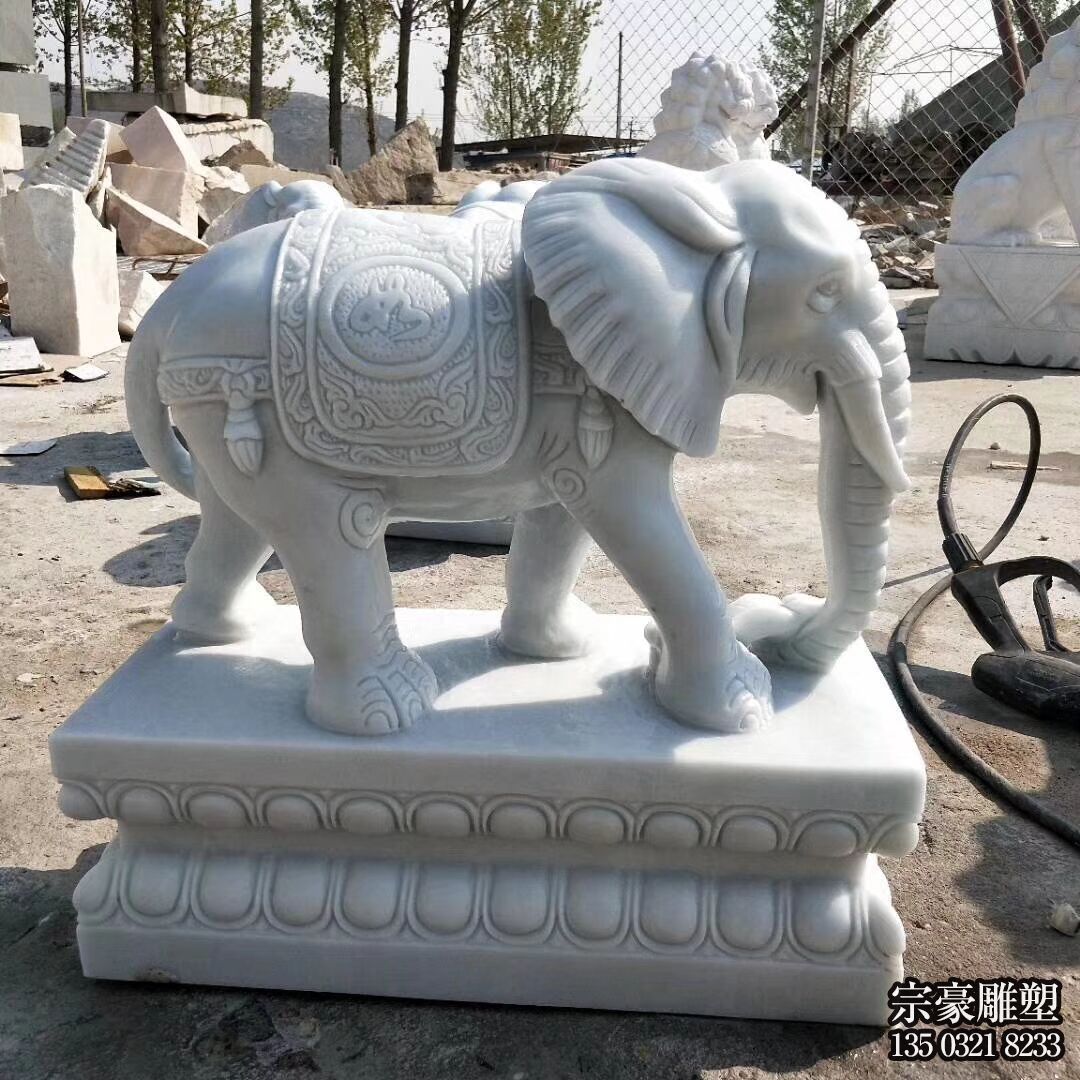 别墅大理石石雕大象雕塑 别墅大理石石雕大象雕塑