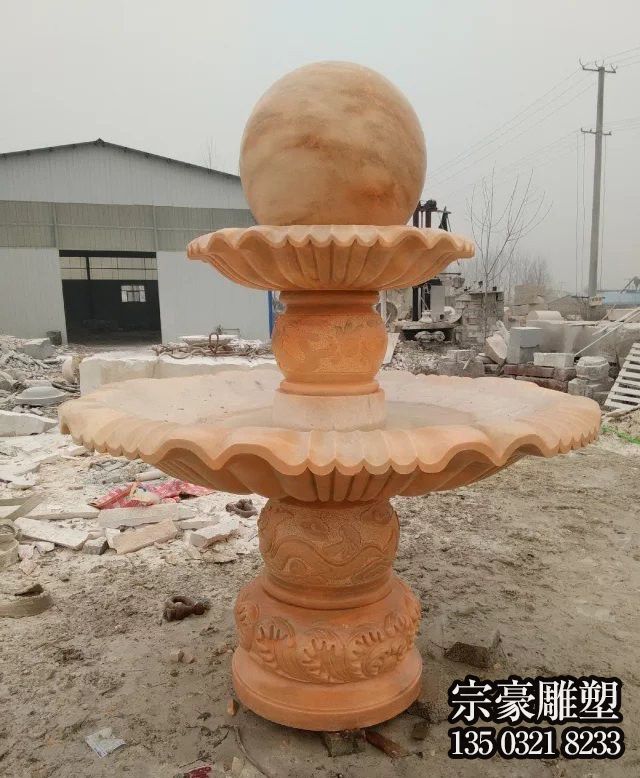 公司招财双层风水球石雕 公司招财双层风水球石雕
