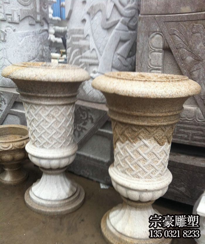 别墅景观欧式大理石石雕户外园林景观花盆雕塑 别墅景观欧式大理石石雕户外园林景观花盆雕塑