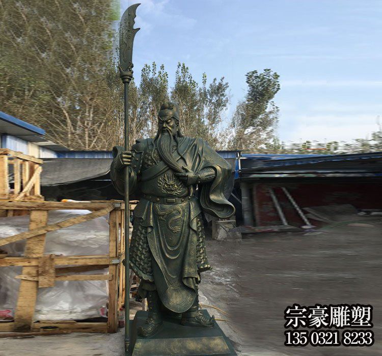 户外景区不锈钢仿铜关公雕塑 户外景区不锈钢仿铜关公雕塑