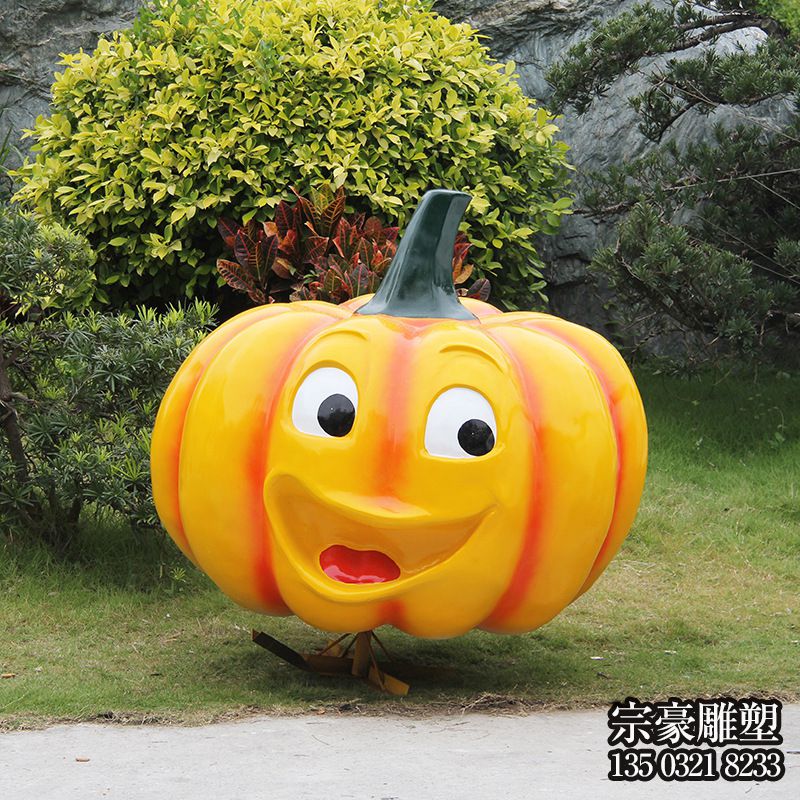 玻璃钢卡通造型南瓜雕塑 玻璃钢卡通造型南瓜雕塑