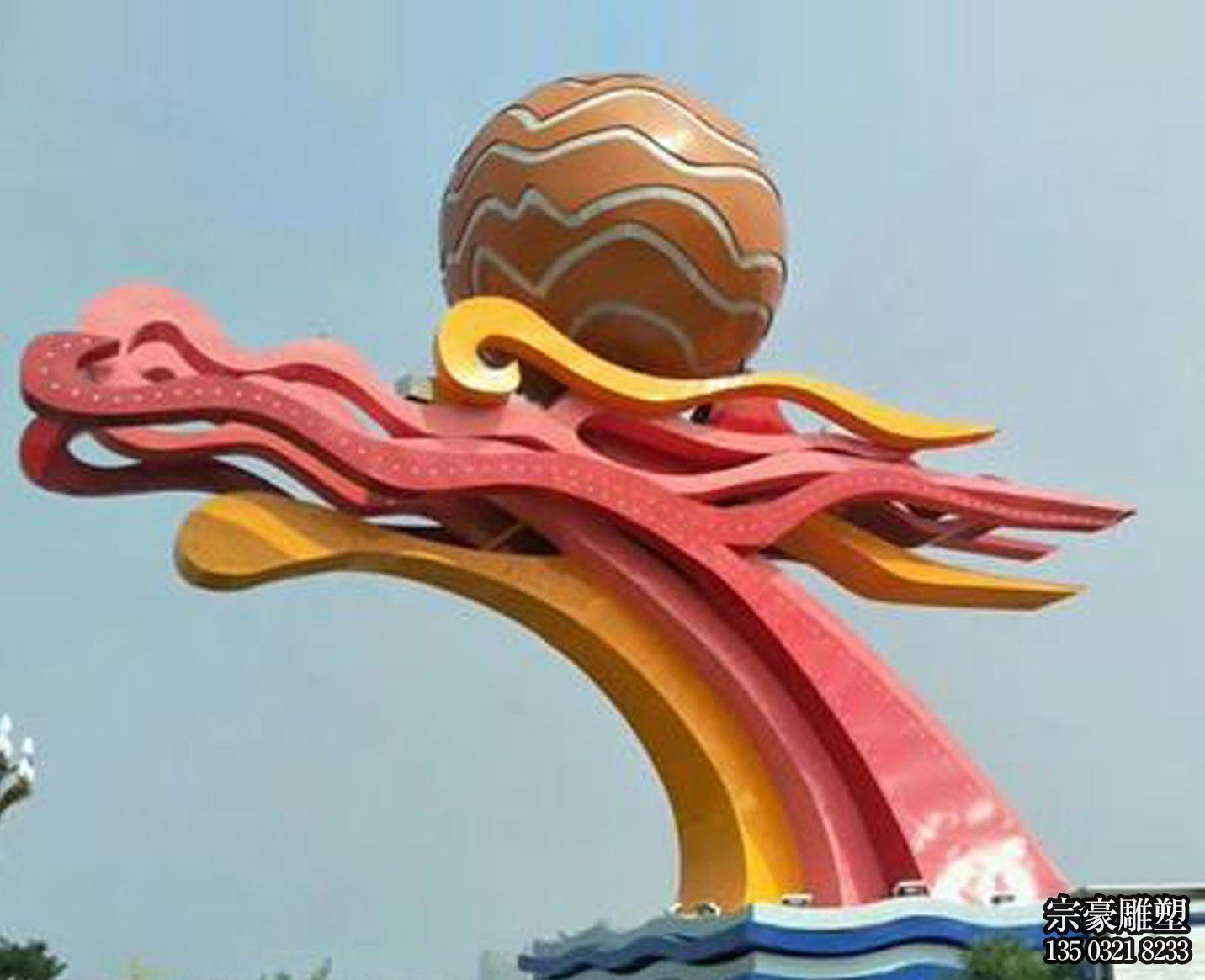 不锈钢抽象龙头景观雕塑 不锈钢抽象龙头景观雕塑
