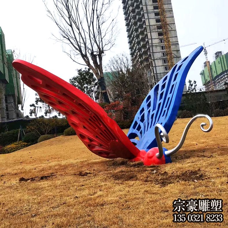 抽象不锈钢蝴蝶装饰雕塑 抽象不锈钢蝴蝶装饰雕塑