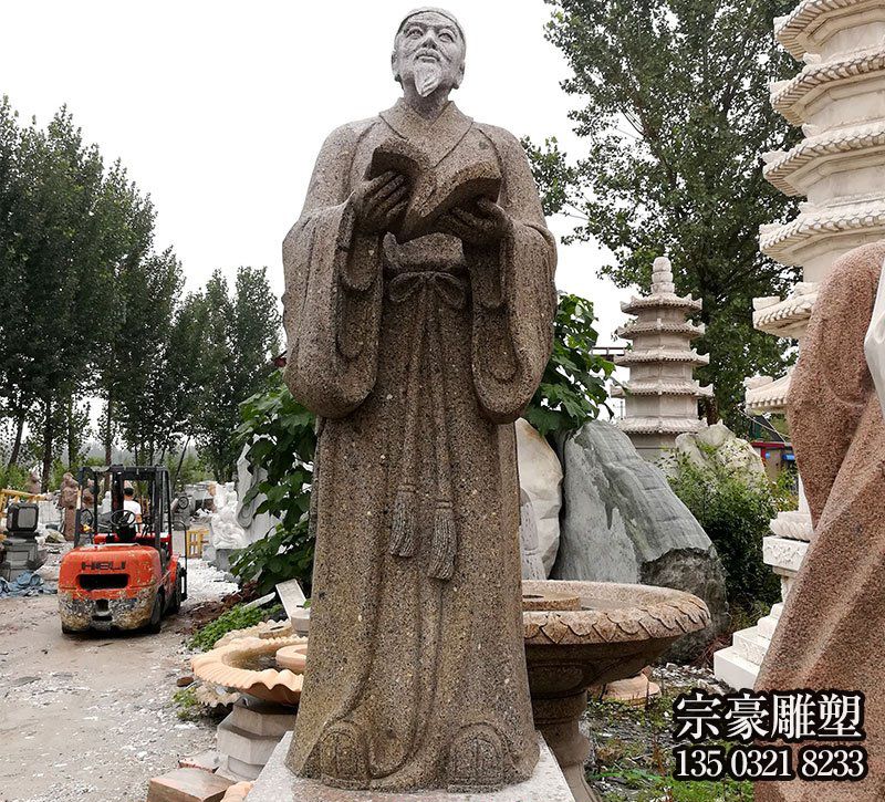 花岗岩李时珍石雕塑像 花岗岩李时珍石雕塑像