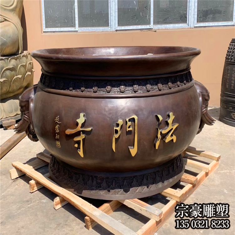 寺庙铸铜水缸雕塑 寺庙铸铜水缸雕塑