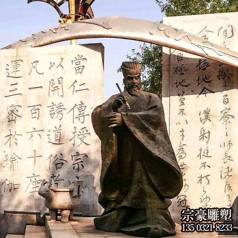 广场摆放中国古代著名书法家柳公权玻璃钢仿铜雕塑像 广场摆放中国古代著名书法家柳公权玻璃钢仿铜雕塑像