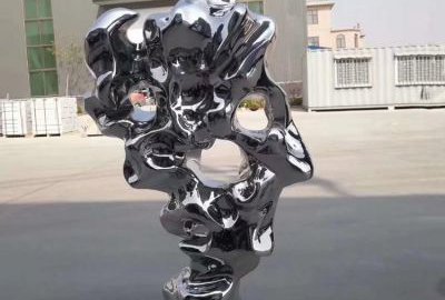 镜面不锈钢太湖石假山雕塑摆件