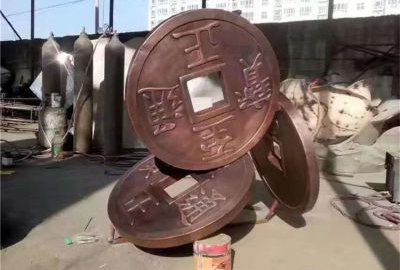 小钱、铜钱，锻铜景观雕塑