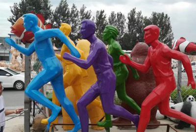 玻璃钢抽象跑步人物雕塑