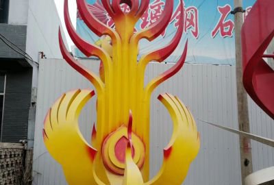 不锈钢抽象火凤凰雕塑