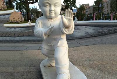 打拳的小和尚汉白玉石雕