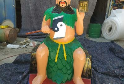 玻璃钢彩绘神农大帝塑像