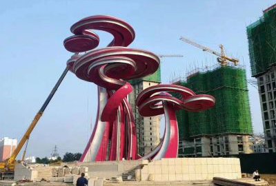 不锈钢抽象祥云景观雕塑